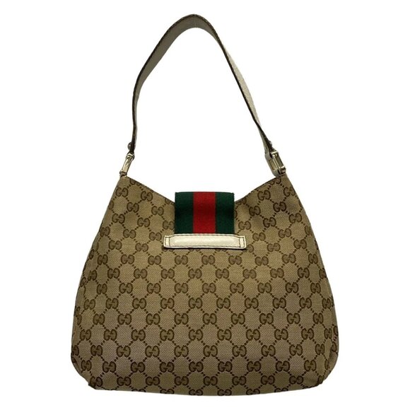 GUCCI GG Pattern, Shelly (Web) Beige White Multi Jacquard Leather 566-071825 - Picture 2 of 14
